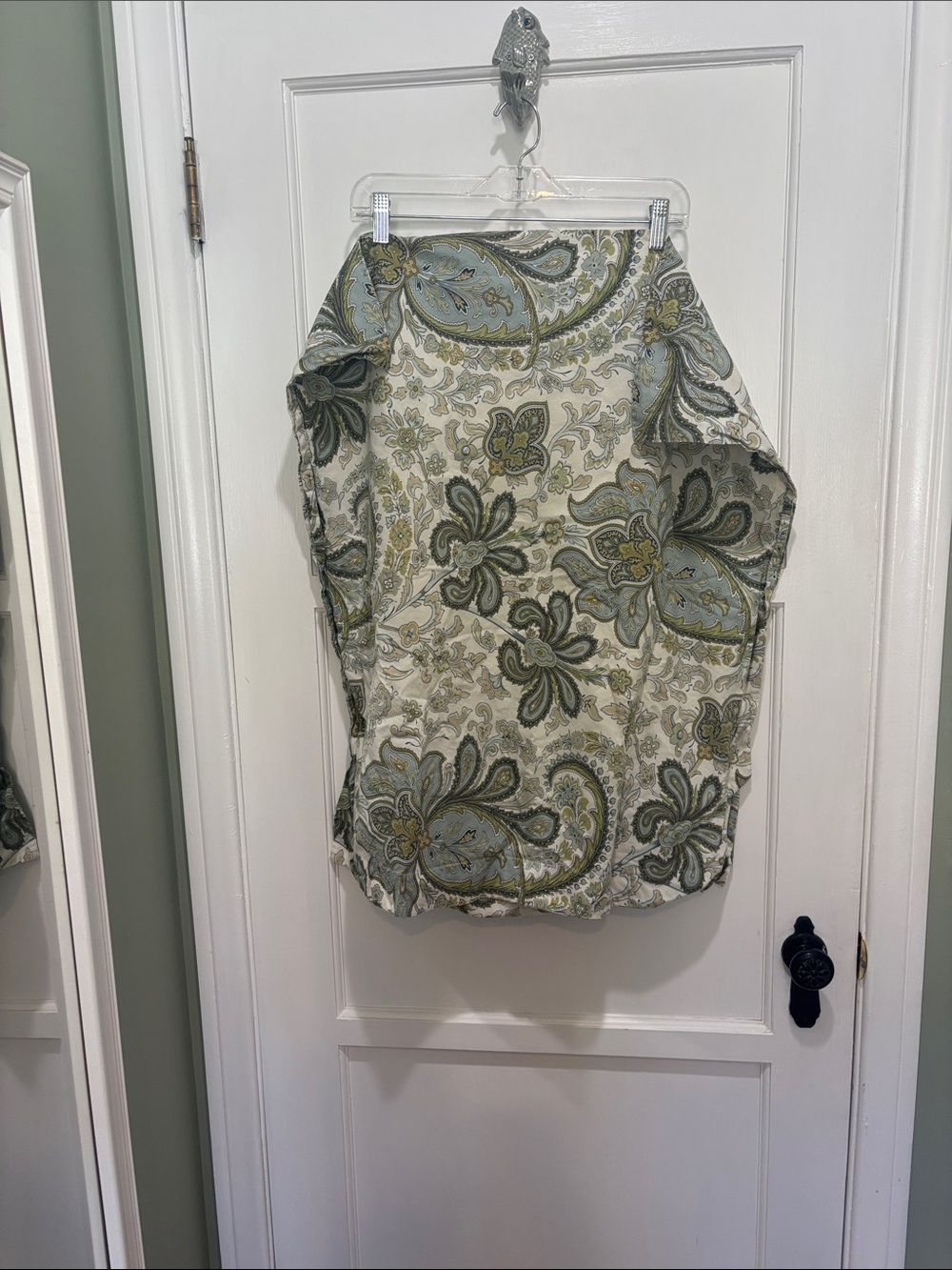 Pottery Barn Blue and green paisley Euro sham